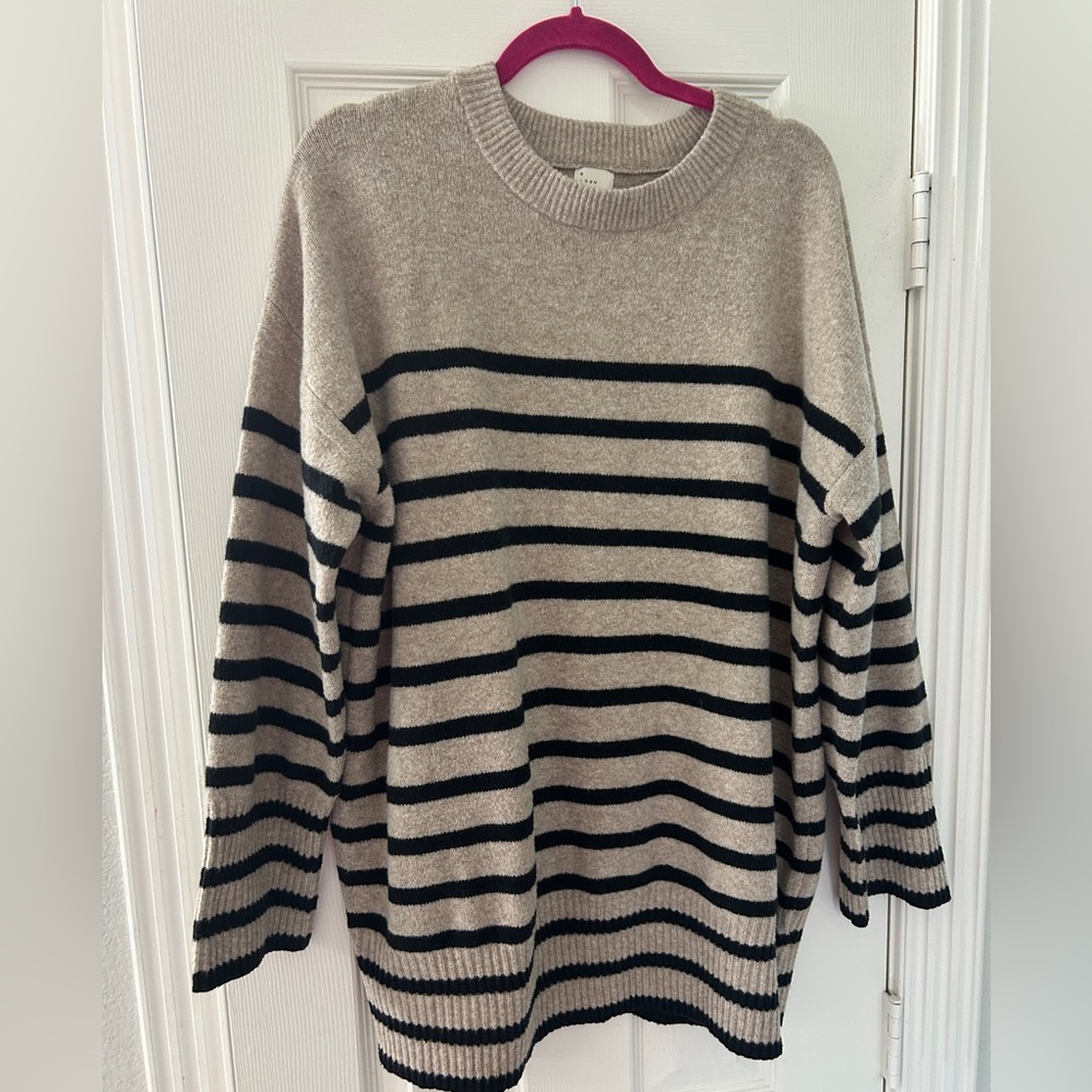 A New Day Beige Ribbed Sweater